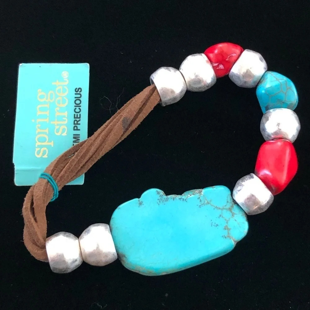 NWT Spring Street‎ Stretch Howlite Bracelet Jasper